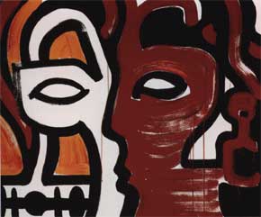 MAMU ›Herzkopf‹ 1993, 90X110 Acryl/Leinwand Regierungspräsidium Tübingen